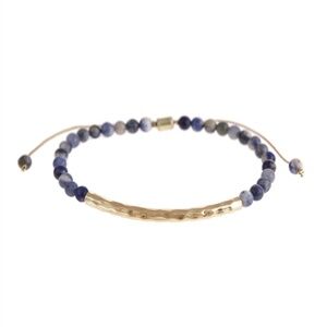 NWT MONTANA BLUE SEMI PRECIOUS NATURAL STONE BEADED BRACELET WITH BASE METAL